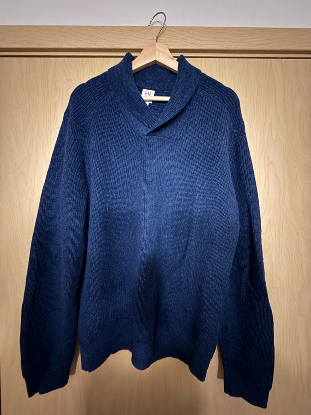 GAP Dark Blue Shawl Collar Sweater